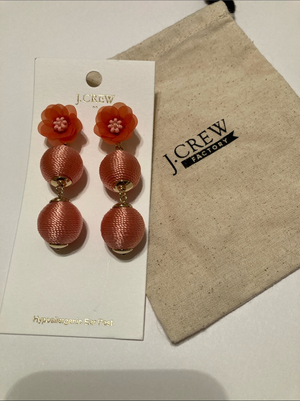 JCrew Factory wrapped floral drop earrings